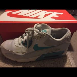 Teal and White Air Max